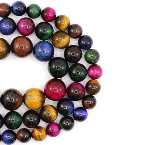 DYED MULTI TIGER EYE ROUNDS