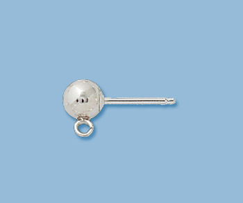 silver earpost w/ ball and jump ring